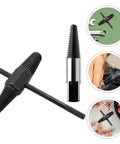 Super Tough Dual-Head Screw Extractor Kit For Stripped Bolts And Water Pipe Fixes. Easy-To-Use Bolt Remover Tool That Slams In Fast To Save Your Back And Time On Any Heavy Industry Or Home DIY Job Without Needing A Pro Plumber.. black metal dual-head extractor with T-handle for stripped bolts and pipe repairs