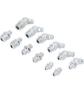 130 Piece Hydraulic Grease Fitting Kit With 12 SAE Zerk Nipples Galvanized brass fittings displayed on white background