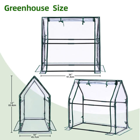 Mini Greenhouse for Indoor and Outdoor Use Tabletop Portable Grow Tent With Waterproof Seedling Pad 36 by 18 by 33 Inches Heavy Duty Cover Humidity Dome for Germination and Seedlings Easy Setup Space Saver