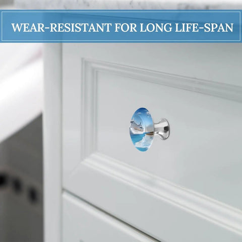 Modern Round Stainless Steel Cabinet Knobs With Screws, 2 Pack, Boss Level Rust Resistant Metal Hardware installed on drawer