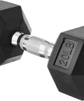 20 Pound Hex Dumbbell With Rubber Encased Cast Iron Core And Non Slip Contoured Handle For Home Gym Strength Training and Killer Daily Workout Sessions Built Tough With Sick Hex Design Black