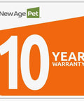 10-year warranty badge for EcoFlex Homestead Sliding Barn Door Dog Crate In Antique White Large with Furniture Style Construction.