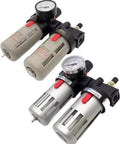 Air Compressor FRL Combination With Oil Water Separator Filter Regulator Lubricator Easy Hookup For 1/4 3/8 1/2 Inch Ports