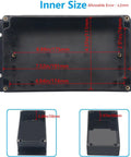 Outdoor Waterproof Junction Box IP67 Project Box Built Tough For DIY Electrical Enclosures ABS Construction Mounting Ear Dustproof And Weather Resistant Ideal For Outdoor Electronics 7.9 X 4.7 X 3 Inches, inner size diagram