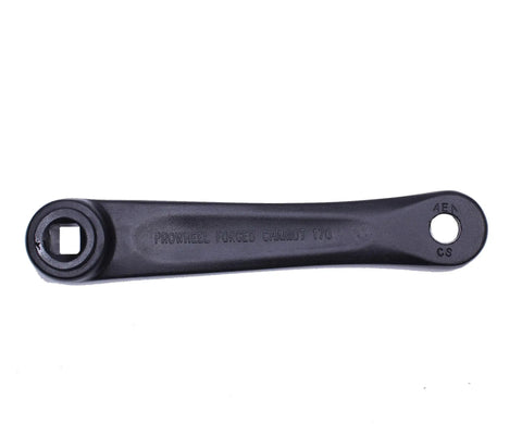 Beefy 130mm BCD 52T Bike Crankset With 165 170 172.5 175mm Crank Arms Forged 6061 T6 Alloy Black Finish Chainring Steel Option Replacement Chain Guard Fits City Folding Road MTB and Electric Bikes, crank arm detail.