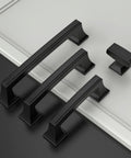 Matte Black Cabinet Pulls 10 Pack 5 Inch Center To Center Hardware and handle knobs on white background ZH0010