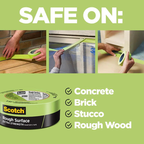 Rough Surface Extra Strength Painters Tape For Indoor And Outdoor Jobs One And A Half Inch Wide Sixty Yards Green Tape