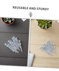 Heavy Duty Lawn Aerator Shoes With Replaceable Metal Spikes 12 Pack shown on different surfaces with succulents