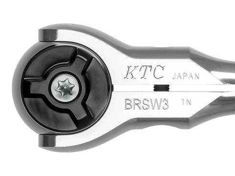 Close-up of 9.5 Inch Square Drive Swivel Ratchet Handle With 180 Degree Head 72 Tooth Precision showing metal and mechanism