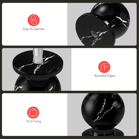 Top Tier Black Marble Cabinet Knobs And Round Drawer Handles 1 Inch Diameter, solid aluminum knob with rounded edges.