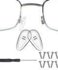 Six Pairs Silicone Eyeglass Nose Pads Set With Screws And Micro Screwdriver Transparent Soft Nose Cushions For Glasses Anti Slip