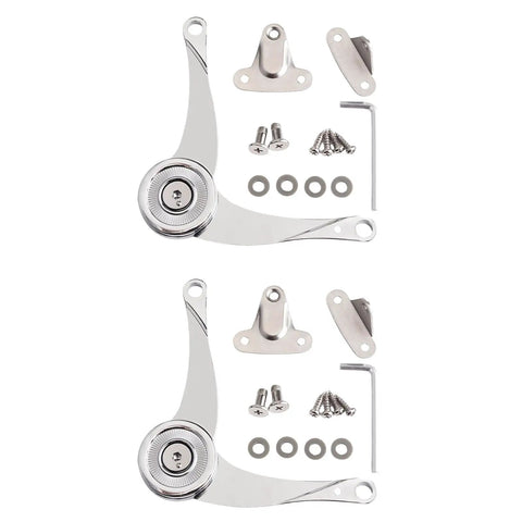 2 Pack Heavy Duty Soft Close Lid Hinges For Chest And Cabinet Doors, Folding Cabinet Stays With Zinc Alloy Construction