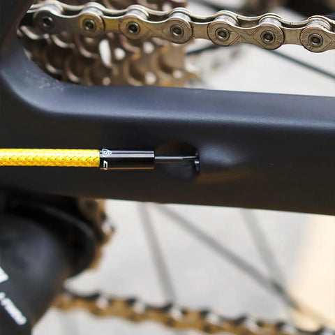Yellow braided housing of Shifter Cable Set With Braided Housing And Teflon Coated Inner Wire For Road And Mountain Bike Derailleurs