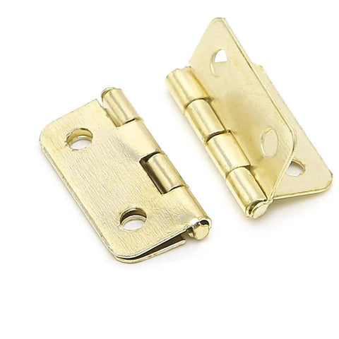 Three Piece Kitchen Cabinet Door Hinges Set, Heavy Duty Butt Hinges for Cabinets, durable brass finish hardware, front view