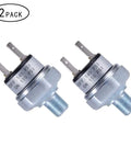 Air Pressure Switch 110 To 145 PSI For Air Ride Or Compressor Systems, 1/8-27 NPT, DC 24V Or 12V, durable silver body, 2-pack