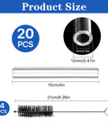 Diagram showing dimensions of Twenty Pcs Four Inch Borosilicate Glass Blowing Tubes Clear Glass For Blowing Lampworking Crafting With Four Cleaning Brushes Twelve Millimeter Outer Diameter Two Millimeter Wall Thickness Great For DIY Glass Art And Lab Experiments with cleaning brushes