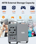 Dual Bay Sata 3.5 Inch Hard Drive Raid Enclosure With Active Cooling Fan And Usb 3.1 Type C Port For Smooth Sailing Storage Setup Supporting Up To 48Tb Capacity showcasing storage capacity and features.