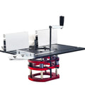 Aluminum Alloy Router Kit With Table Base Plate And Liftable Base for Router Table Insert, CNC-finished, black and red design.