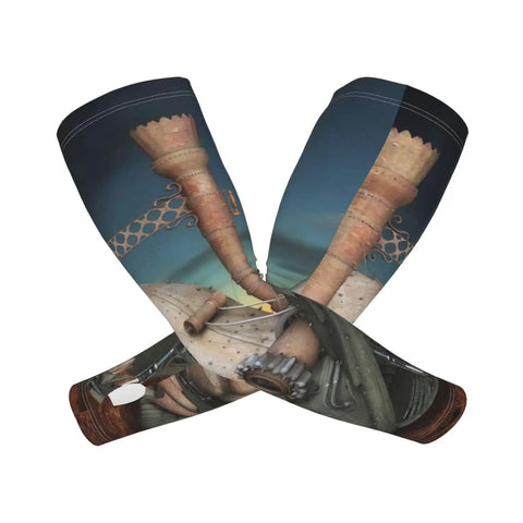 Big Time Sun Protection Arm Sleeves With Seamless Fingerless Grip And Breathable Airy Mesh, designed for outdoor activities.