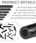 All In One Vacuum Line Kit With Six Five-Foot Hoses And 113 Connectors, Silicone Vacuum Tubing For Car Piping System, Auto Replacement Hoses Up To 130 PSI showing 3mm diameter and connectors.