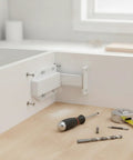Handle-Free Cabinet Door With Push To Open Rebounder Latch, Durable ABS Plastic Catch In White, 1 Pack installed in cabinet