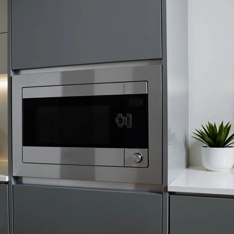 Close-up of stainless steel oven with Four Pack Kid Safe Refrigerator And Oven Locks For Cabinets And Drawers, Easy Snap On Safety Latches.