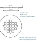 Heavy Duty Matte Black Snap In Shower Drain Cover Slick Round Stainless Steel Grid dimensions 4-1/4 inch by 2-7/8 inch for modern bathrooms.