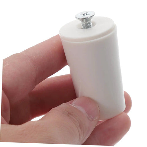 Tough As Nails 8 Pack Vertical Blind Bottom Weights Roller Shutter Stopper Repair Kit White Plastic in hand.