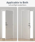 Self Closing 4 Inch Door Hinges With Spring Loaded Adjustable Tension For Front And Back Garage Doors Brushed Nickel UL Listed Left And Right Hand 2 Pack By HOSOM installed on doors