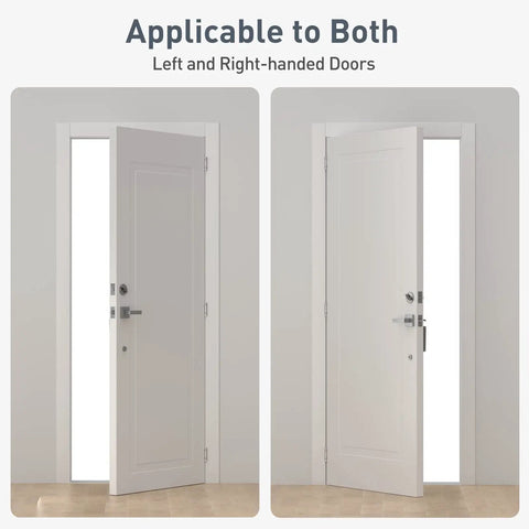 Top Shelf 4 Pack Self Closing Door Hinges With Adjustable Spring Tension No Sweat Setup on left and right-handed doors.