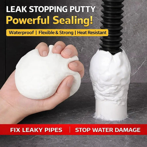 8 Oz Sealing Putty for Big Gaps And Holes applied to pipe, waterproof moldable gap filler for AC pipes, cable entries, plumbing cracks.