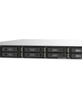 Top Shelf 10 Bay 1U Rackmount NAS With Dual AMD Epyc CPUs U2 U3 NVMe All Flash Storage And Hella Fast 25Gb E Ports, front view.