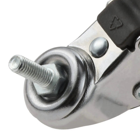 Close-up of Small Threaded Stem Caster Wheels With Easy Lock Soft TPE Rubber Swivel Casters for smooth gliding.
