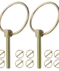 Heavy Duty Lynch Pin Kit Three Sixteenth Inch Size With Locking Clips For Farm Tractors Trailers Trucks And Lawn Mowers Twelve Piece Set