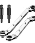 HVAC Service Wrench Set for Refrigeration and Air Conditioning, Curved Ratchet Wrench Tool with hex bit adapters