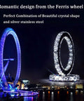 Ferris Wheel Shaped Crystal Table Lamp With LED White Light Sleek Dope Glow Durable K9 Crystal And Stainless Steel Design