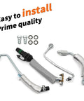 Turbo Oil Return Drain Line And Oil Feed Pipe Kit, 4 Piece Set, Fits Encore Sonic Cruze Trax 1.4L L4 Engines on white background
