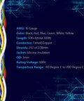 Wiring data for 16 AWG Stranded Hook Up Wire Kit, 50 Ft Each Spool, 6 Colors Silicone Insulated Flexible Tinned Copper Wire