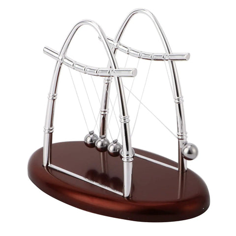 Desktop Pendulum Balance Balls Desk Toy With Steel Frame, Classic Cradle Physics Demonstration Of Momentum And Energy