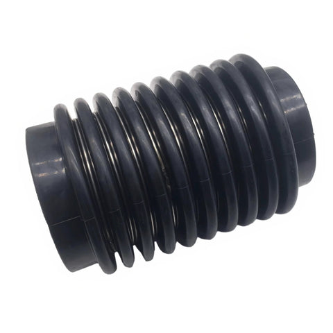 Exhaust bellows, black rubber corrugated hose for Volvo Penta AQ-series engines, side view