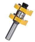 Tongue And Groove Router Bit Set Two Pack Carbon Steel One Half Inch Shank Anti Backlash Design For Cabinet Doors Frames Panels And Other Woodworking Projects With Smooth Clean Cuts, close-up