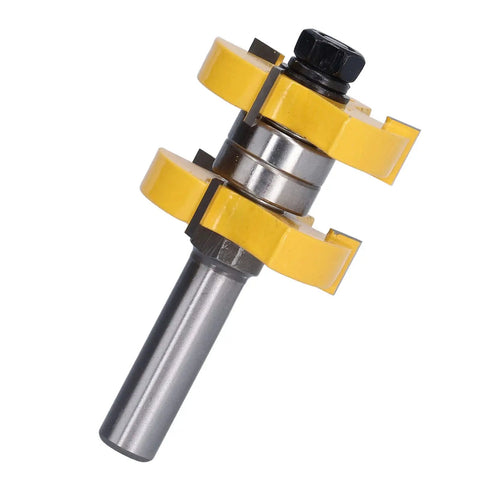 Tongue And Groove Router Bit Set Two Pack Carbon Steel One Half Inch Shank Anti Backlash Design For Cabinet Doors Frames Panels And Other Woodworking Projects With Smooth Clean Cuts, close-up