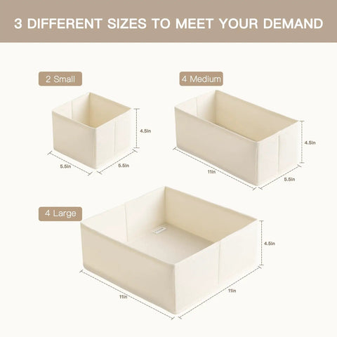Slick Storage Setup 10 Pack Drawer Organizer Bin Set For Sorting Clothes And Underwear Foldable Closet Dividers In Beige That Keep Your Nursery And Bedroom Totally Neat Without The Clutter