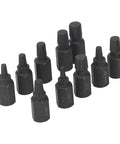 Ultimate 10Pc Broken Screw Extractor Set For Damaged Fasteners With Wide Size Coverage To Remove Worn Stuck Bolts Nuts And Screws Fast Saving Time And hassle On Any Home Repair Project, black steel extractors