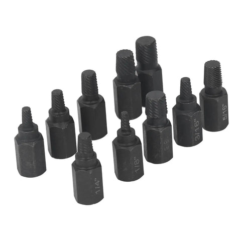Ultimate 10Pc Broken Screw Extractor Set For Damaged Fasteners With Wide Size Coverage To Remove Worn Stuck Bolts Nuts And Screws Fast Saving Time And hassle On Any Home Repair Project, black steel extractors
