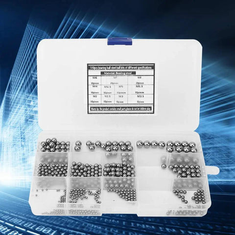 510 Pieces M2 M8 Steel Bearing Ball Classification Kit Built Tough For Heavy Duty Industrial Use With Hardened Balls High Hardness And Load Capacity For Precise Long Lasting Performance, organized steel bearing balls in case