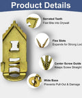 Close-up of serrated zinc-plated drywall anchor showing design features for the 120 Piece Self Drilling Drywall Anchors With Screws Kit In Zinc Plated Steel For Fast No Drill Wall Mounts Easy DIY Install No Pre Drill Or Holes In Wall Expansion Anchors For Shelves Mirrors Curtain Rods And Picture Frames.
