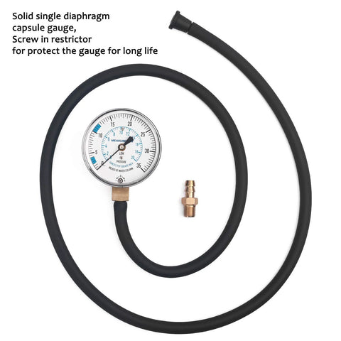 MEASUREMAN gas manifold pressure test kit with 40in hose, gauge 0-35 in WC, 1/4 in NPT brass fittings