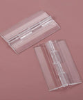 Two Pack Clear Acrylic Folding Hinges For Furniture Cabinets Jewelry Boxes 65 By 40mm Mini Hinge Hardware Set Durable Plastic Hinges With Easy Mount For Doors And Small Boxes