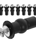Eight Piece Black Toilet Seat Screws Expansion Hinge Bolts And Nuts Kit For Slip Resistant Quick Replacement Includes Bolts Nuts And Washers To Keep Your Toilet Seat Rock Solid And Secure, black plastic and metal toilet seat bolts